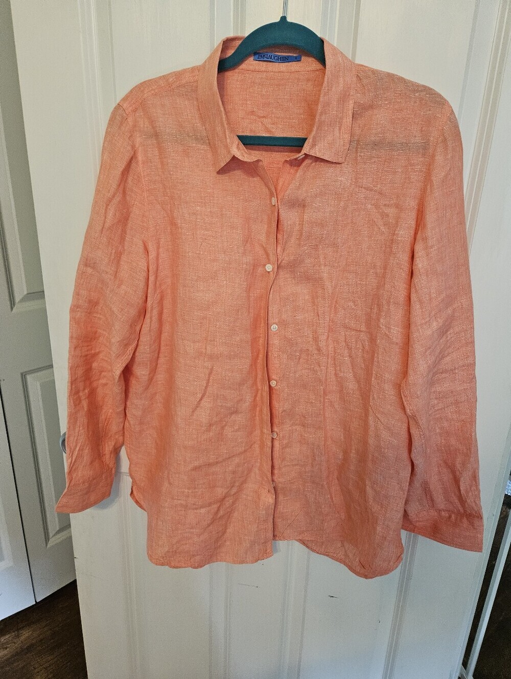 J. McLaughlin Linen Shirt in Coral